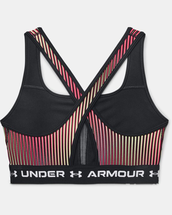 Women's Armour® Mid Crossback Printed Sports Bra, Black, pdpMainDesktop image number 9
